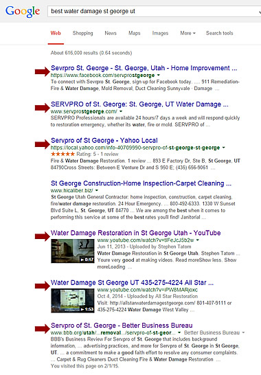 search results from our clients